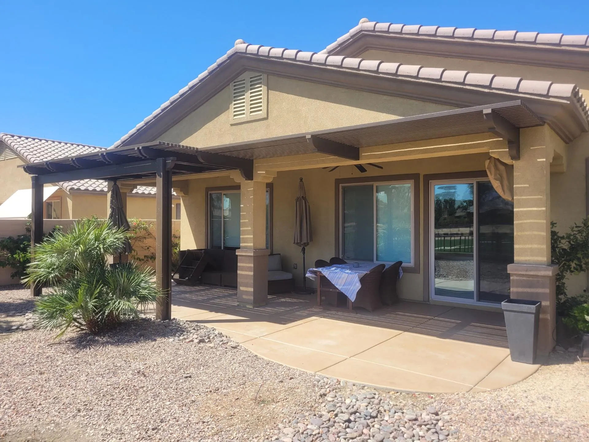 Duralum custom aluminum pergola for a McKinney, TX backyard