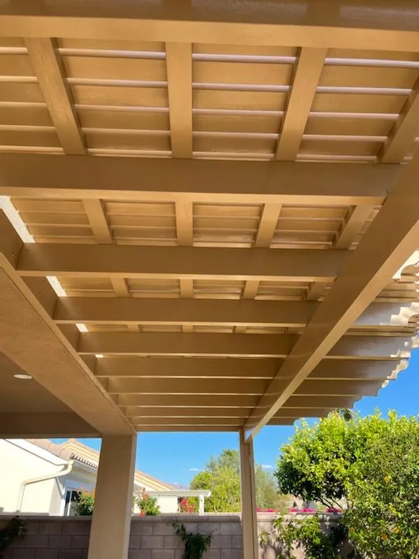 Custom lattice pergola for a patio