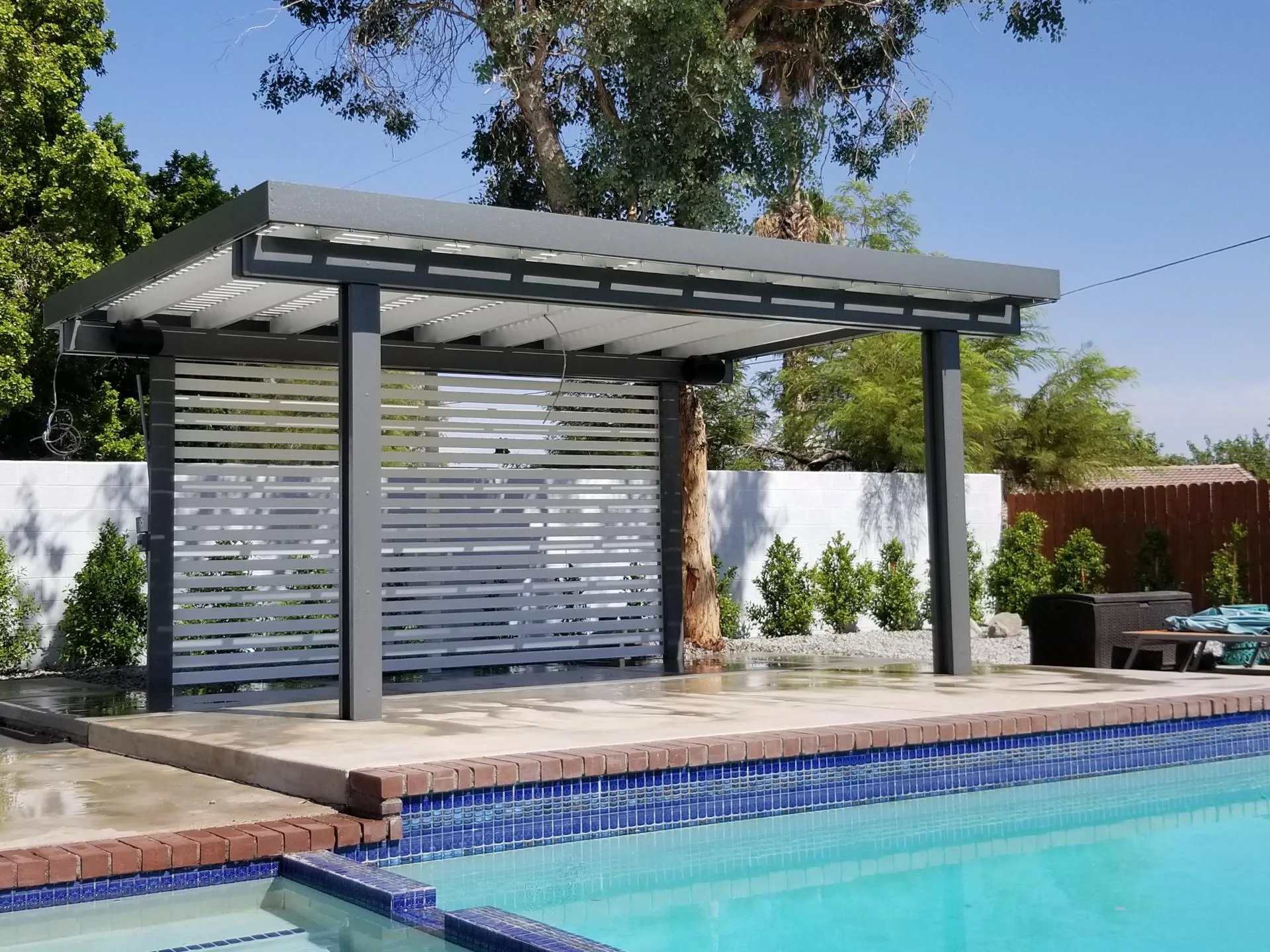 Weatherwood attached pergola for a home entryway